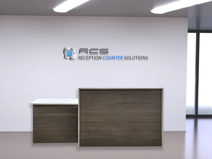 images Reception Office Desk | Laminate Counter w/ Drop‑Down ADA Section, Grommets & Floor Sliders - Image 1