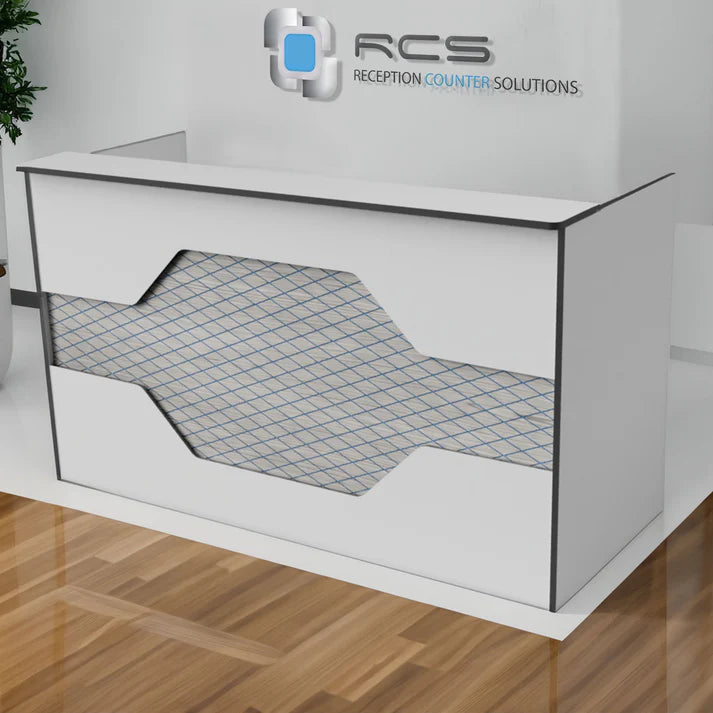 images Modern Reception Desk | Laminate Counter w/ LED Accent & Cable Grommets (4–7 ft) - Image 1