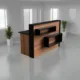 Modern Reception Desk | Laminate Counter w/ LED Lighting, Cable Grommets & Floor Sliders (4–7 ft)