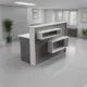 Modern Reception Desk | Laminate Counter w/ LED Lighting, Cable Grommets & Floor Sliders (4–7 ft) - Image 9