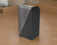Modern black and gray reception desk on a light gray background