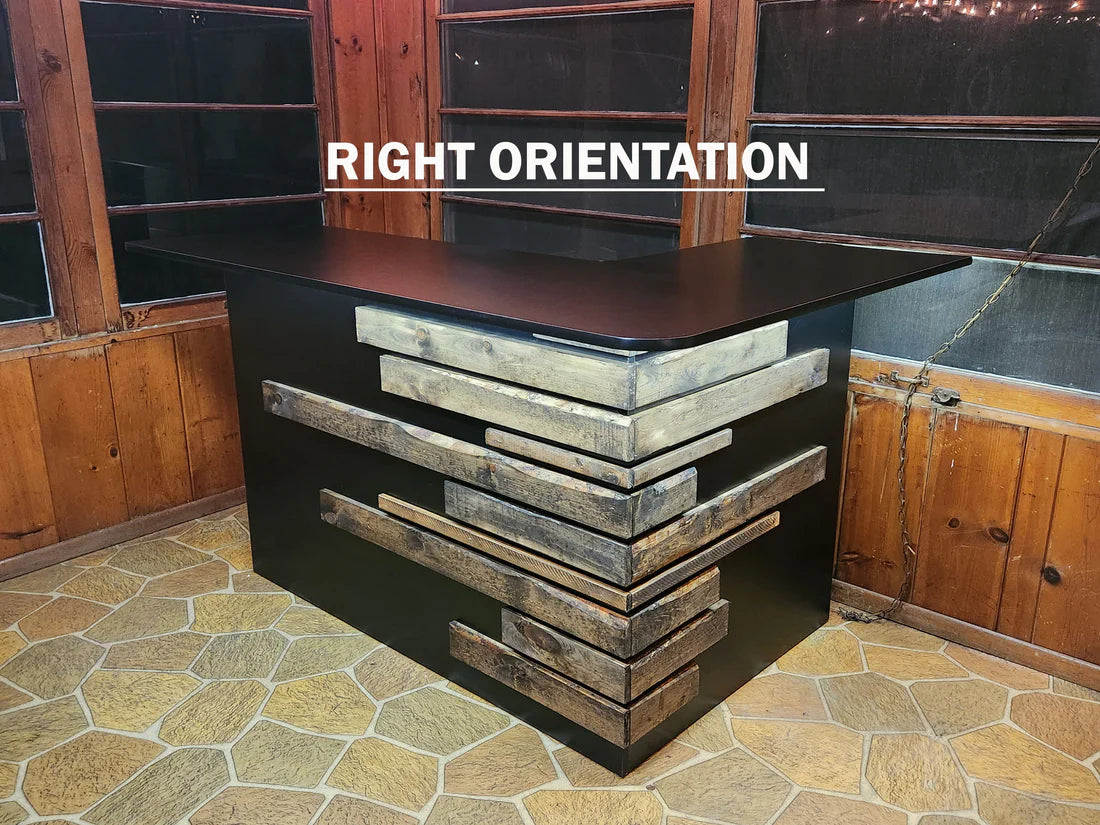 images Rustic Timber Tavern Bar Counter - Image 1