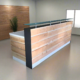 White Modern Reception Desk | 4–8 ft Distressed Wood