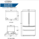 Cosmo 22.5 cu. ft. 4-Door French Door Refrigerator with Pull Handle in Stainless Steel, Counter Depth COS-FDR225RHSS-G - Image 14
