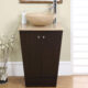Silkroad Exclusive 22'' Travertine Top Single Sink Bathroom Vanity - HYP-0155-T-22_S29B