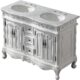Silkroad Exclusive  48'' Carrara White Marble Top Double Sink Bathroom Vanity - HYP-0145-WM-UWC-48 - Image 4