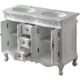 Silkroad Exclusive  48'' Carrara White Marble Top Double Sink Bathroom Vanity - HYP-0145-WM-UWC-48 - Image 3