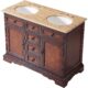 Silkroad Exclusive 48'' Travertine Top Double Sink Bathroom Vanity - HYP-0716-T-UWC-48 - Image 3