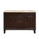 Silkroad Exclusive 55'' Travertine Top Double Sink Bathroom Vanity - HYP-0208-T-UWC-55