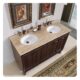 Silkroad Exclusive 55'' Travertine Top Double Sink Bathroom Vanity - HYP-0208-T-UWC-55 - Image 5