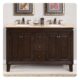 Silkroad Exclusive 55'' Travertine Top Double Sink Bathroom Vanity - HYP-0208-T-UWC-55 - Image 2