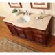 Silkroad Exclusive 60'' Crema Marfil Marble Top Single Sink Bathroom Vanity - FS-0268-CM-UWC-60 - Image 3