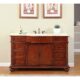 Silkroad Exclusive 60'' Crema Marfil Marble Top Single Sink Bathroom Vanity - FS-0268-CM-UWC-60