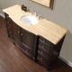 Silkroad Exclusive 60'' Travertine Top Single Sink Bathroom Vanity - HYP-0237-T-UWC-60 - Image 3