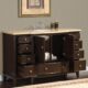 Silkroad Exclusive 60'' Travertine Top Single Sink Bathroom Vanity - HYP-0237-T-UWC-60 - Image 2