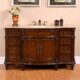 Silkroad Exclusive 60'' Travertine Top Single Sink Bathroom Vanity - HYP-0277-T-UWC-60