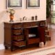 Silkroad Exclusive 60'' Travertine Top Single Sink Bathroom Vanity - HYP-0277-T-UWC-60 - Image 2