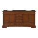 Silkroad Exclusive 72'' Baltic Brown Granite Top Double Sink Bathroom Vanity - HYP-0715-BB-UIC-72