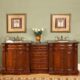 Silkroad Exclusive 84.5'' Baltic Brown Granite Top Double Sink Bathroom Vanity - HYP-0206-BB-UIC-85