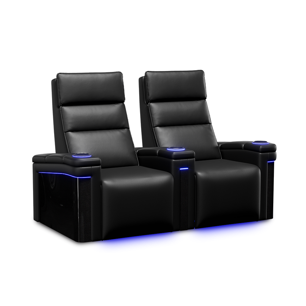 images Valencia Monza Carbon Fiber Home Theater Seating Row of 2 - Image 1