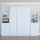 Queen Murphy Bed w/ Storage Cabinets, White by Leto Muro