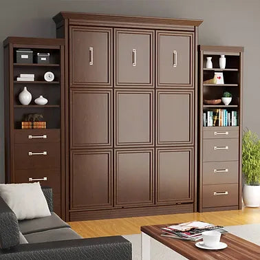 images Queen Murphy Bed w/ Storage Cabinets, Walnut, by Leto Muro - Image 1