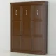 Queen Murphy Bed w/ Storage Cabinets, Walnut, by Leto Muro - Image 3