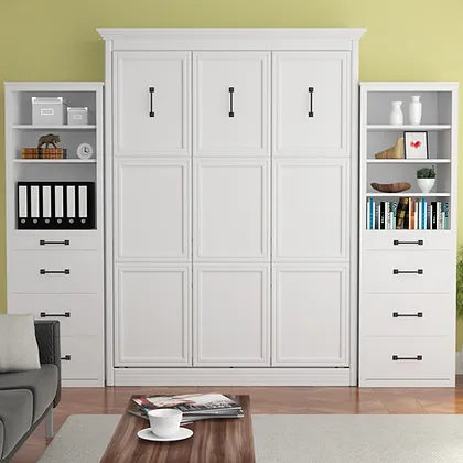 images Queen Murphy Bed w/ Storage Towers, White, by Leto Muro - Image 1