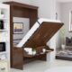 Murphy Bed With Desk & 2 Storage Cabinets, Queen Size, Coventry Walnut by Leto Muro - Image 2