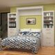 Murphy Bed With Desk & 2 Storage Cabinets, Queen Size, White by Leto Muro - Image 2