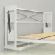 Horizontal Murphy Bed with Desk, Full Size, White | Leto Muro - Image 4