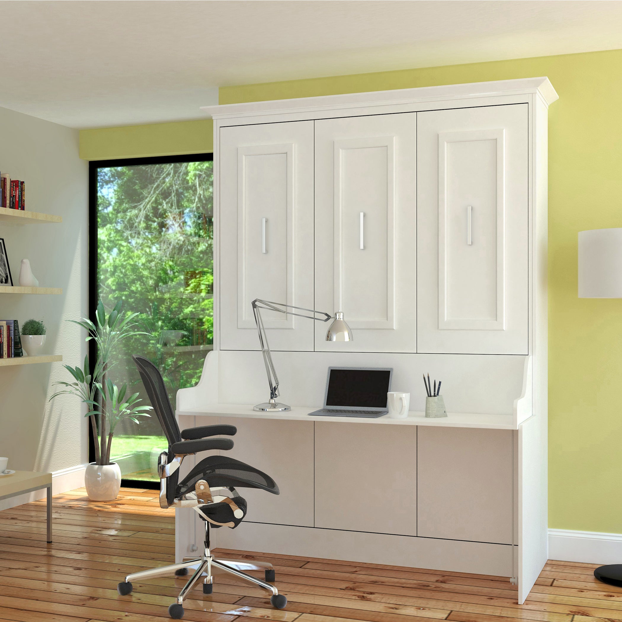 images Murphy Bed With Desk, Queen Size, White by Leto Muro - Image 1