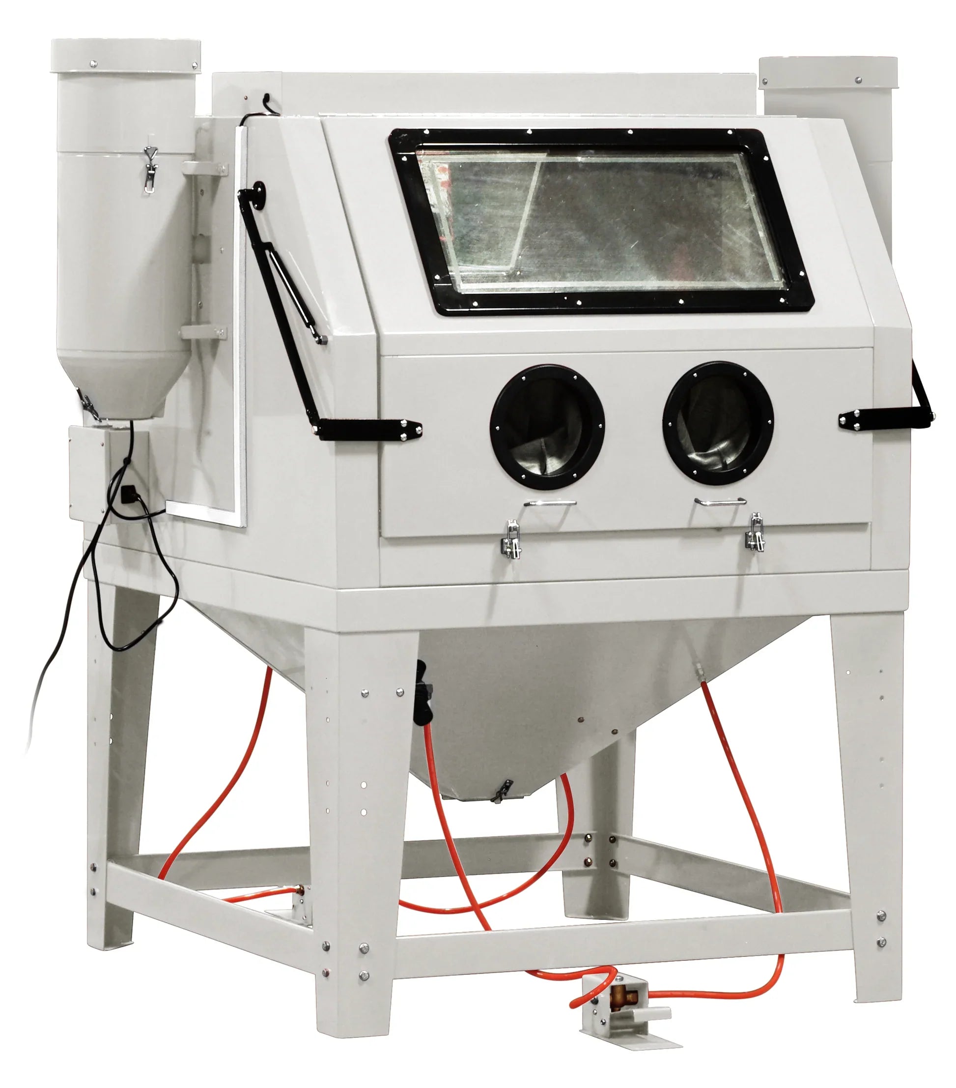ALC-keysco-dual-station-abrasive-blasting-cabinet.jpg ALC Keysco Dual-Station Abrasive Blasting Cabinet 41200 – 2-Operator, 33″×46″ Work Area, 300-lb Grate Capacity - Image 1