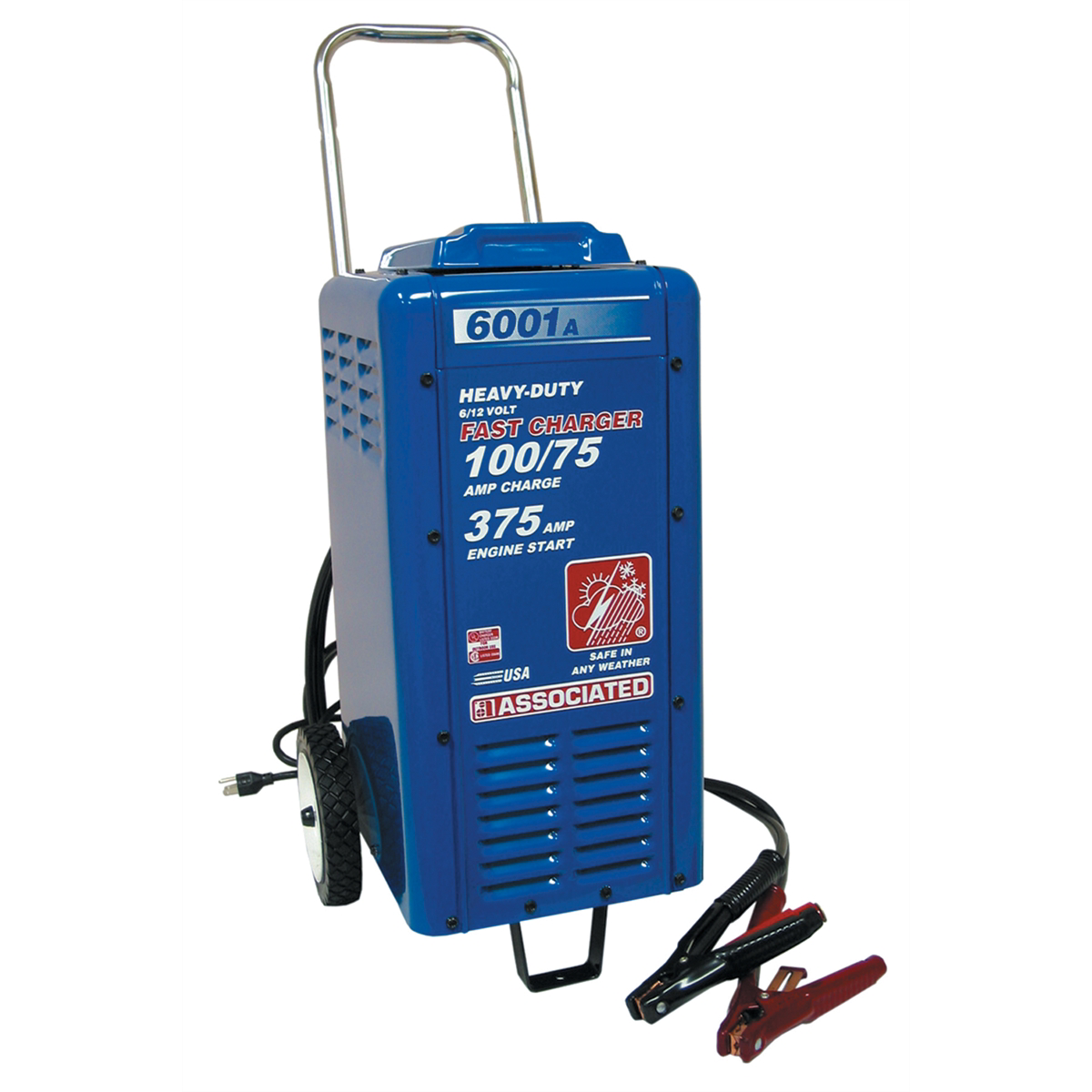 Associated-battery-charger-6-12V-100-70AMP-550AMP-boost-6001A.png Associated 6001A Heavy Duty Fleet Charger | 6/12 V 100 A / 375 A Crank - Image 1
