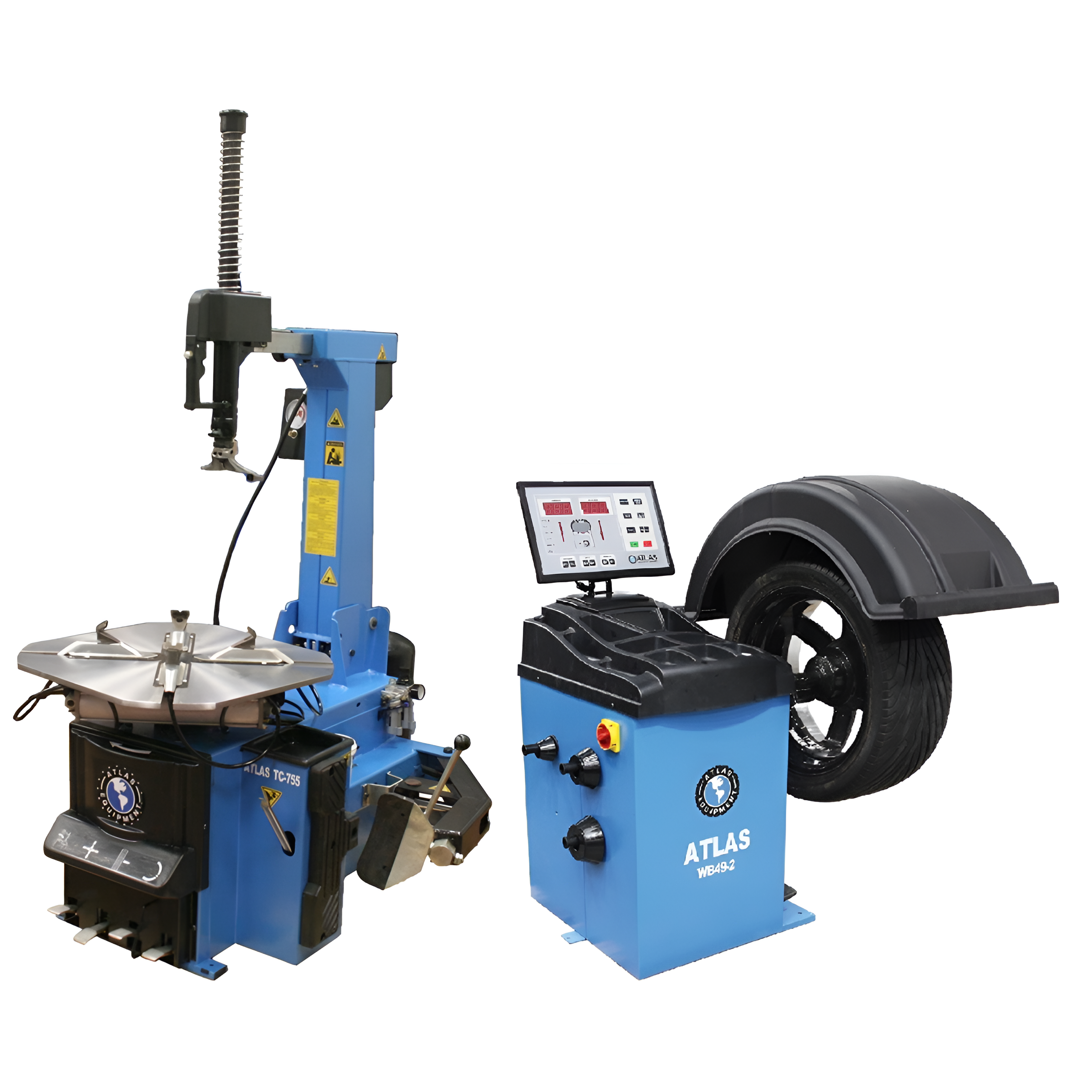 Atlas-automotive-equipment-TC755-rim-clamp-tire-changer_-WB49-2-wheel-balancer-combo-package-TCWB-COMBO3-FPD.png Atlas TC755 Tire Changer + WB49-2 Wheel Balancer Combo | TCWB-COMBO3-FPD - Image 1