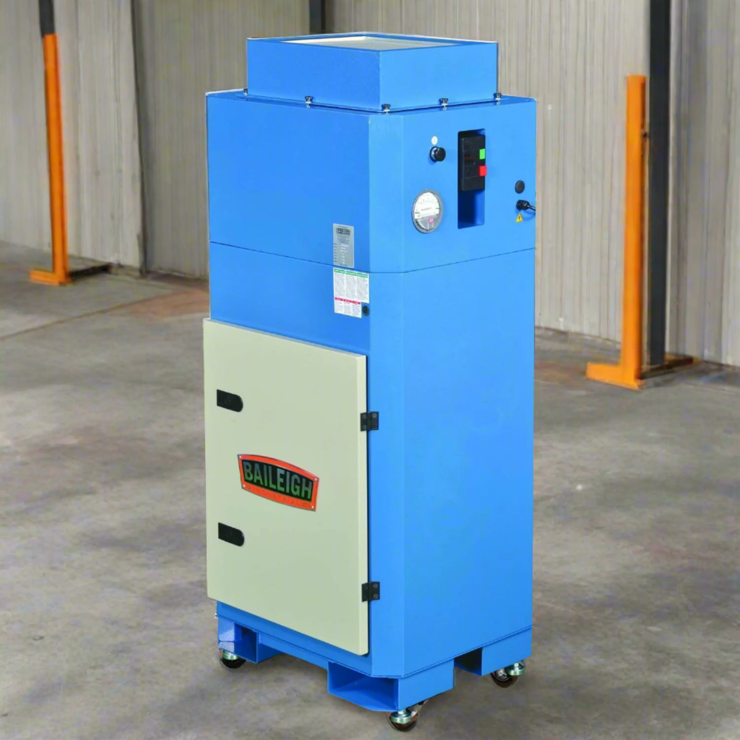 Baileigh-industrial-MDC-1200-HD-1100CFM-heavy-duty-metal-dust-collector-air-pulse-clean-w-HEPA-filter-BA9-1017633_2024-07-26T07_26_27.416Z.png Metal Dust Collector | Heavy Duty | Baileigh Industrial BA9-1017633 - Image 1