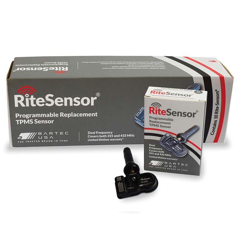 Bartec-RITE-SENSOR-sleeve-pack-10-sensors-boxed-with-rubber-valve-stem-and-optional-metal-valve-stem-_greybox.jpg Bartec RITE-SENSOR® Multi-Frequency Programmable TPMS Sensor (Grey Box) - Image 1