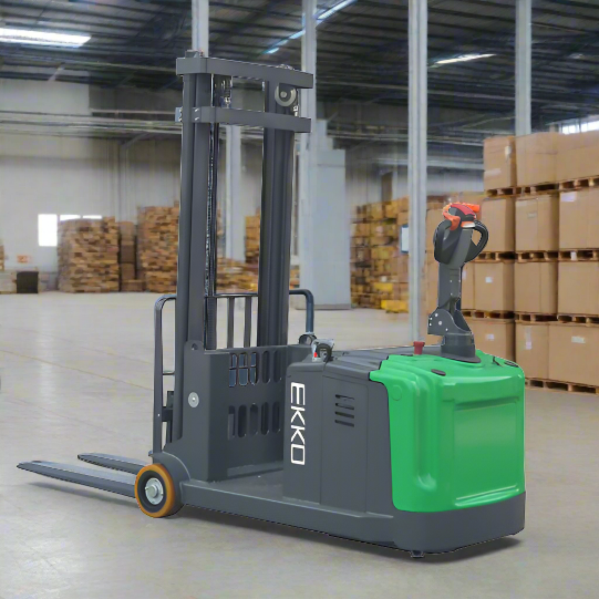 EKKO-EK14-130Li-Electric-counterbalanced-walkie-stacker-3300-lbs-capacity-130_2024-06-11T16_22_46.636Z.png Electric Counterbalanced Walkie Stacker | Lithium | 3300 lbs. |Lift Height 130''| EKKO EK14-130LI - Image 1