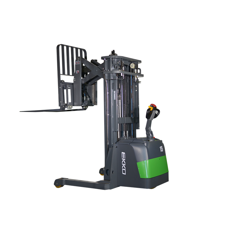 EKKO-lithium-walkie-reach-truck-3300-lb-cap-189-height-ER15-189LI.png Lithium Walkie Reach Truck | 3300 lbs | 189" Height | EKKO ER15-189LI - Image 1