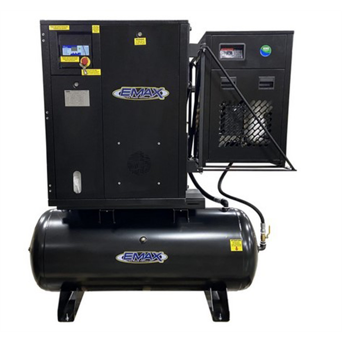 Emax-compressor-7-5HP-3PH-industrial-rotary-screw-compressor-80Gal-tank-mount-with-air-dryer-EMXERIK070003.png Emax Compressor 7.5HP 3PH Industrial Rotary Screw Compressor-80 Gal Tank Mount-w/Air Dryer EMXERIK070003 - Image 1