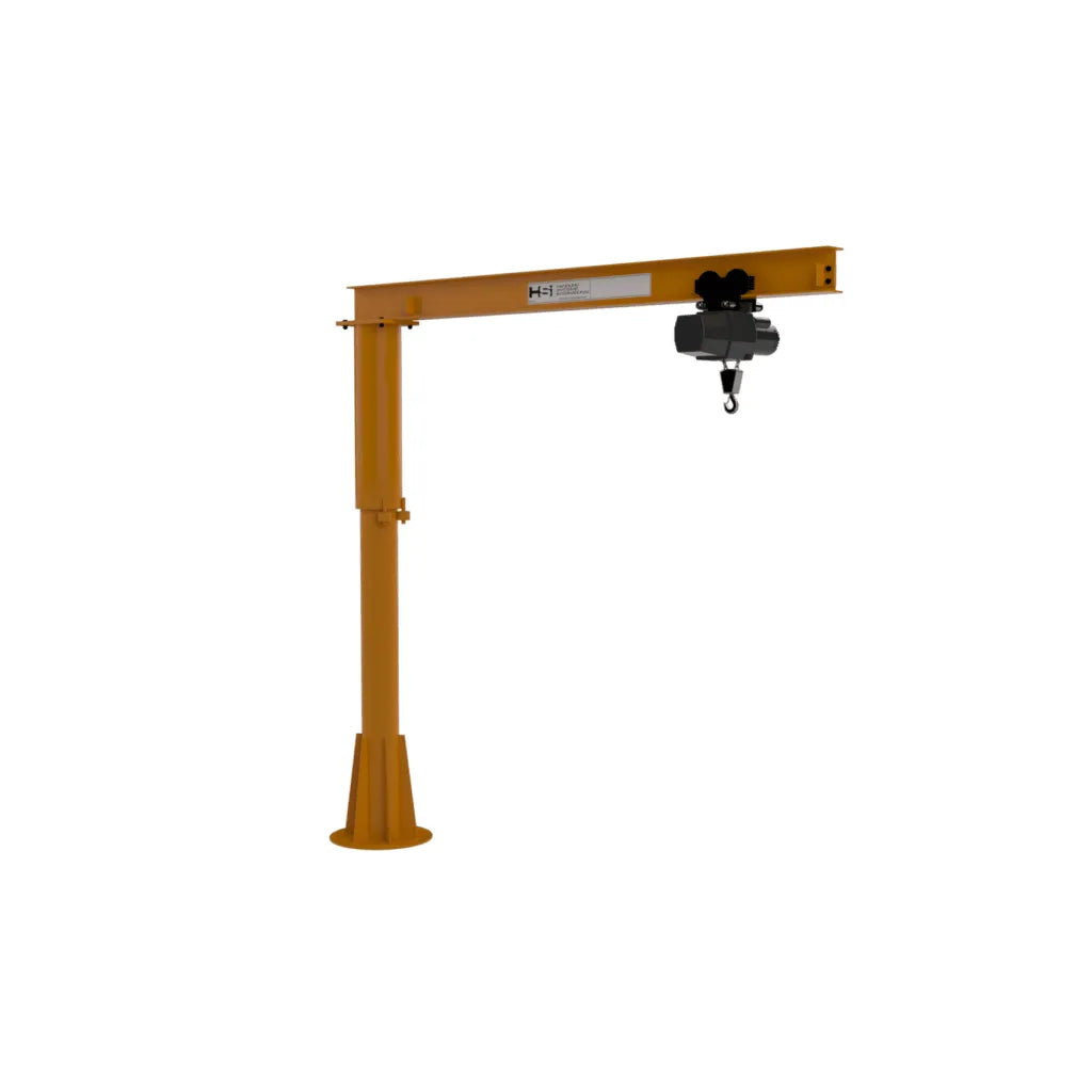HSI-crane-light-duty-freestanding-jib-crane-500lb-cap-8ft-16ft-span-8ft-15ft-HUB-350-500-88.jpg Jib Crane | 500 Lbs | Light Duty | Freestanding | HSI Crane 350-500 - Image 1