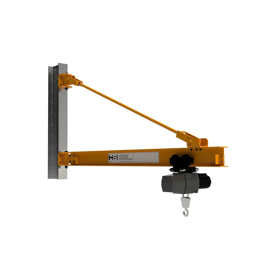 HSI-crane-tie-rod-style-wall-column-mounted-jib-crane-3000lb-cap-8ft-30ft-span-311-3000.jpg Jib Crane | 3000 Lbs | Tie Rod Style | Wall /Column Mounted | HSI Crane 311-3000 - Image 1