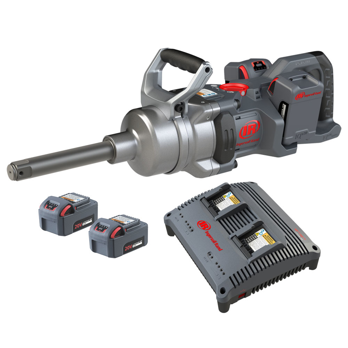Ingersoll-Rand-1in-20V-cordless-impact-wrench-4-battery-kit_6Inch-ext-anvil-3000ft-lb-torque-friction-ring-thru-hole-retainer-D-Handle-IRTW9691-K4E-0.png Ingersoll Rand 1'' 20V Cordless Impact Wrench 4 Battery Kit, 6'' Ext Anvil, 3000 ft-lb Torque, Friction Ring-Thru-hole Retainer, D-Handle IRTW9691-K4E - Image 1