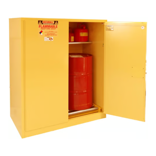 Securall-120-gallon-drum-storage-cabinet-self-latch-standard-2-door-V1110.png Flammable Liquid Storage Cabinet | 120 Gallon | 2 Door | Self-Latch | Securall - Image 1