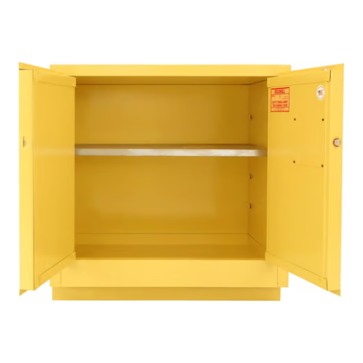 Securall-24gallon-laboratory-storage-cabinet-self-latch-standard-door-L124.png Flammable Liquid Storage Cabinet | 24 Gallon | Self-Latch | Securall - Image 1