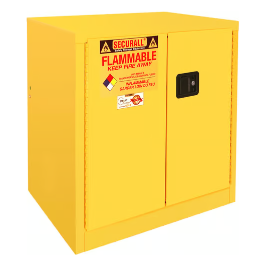 Securall-30-gallon-flammable-storage-cabinet-self-latch-standard-2-doo-A131-0.png Flammable Liquid Storage Cabinet | 30 Gallon | 2 Door | Self-Latch | Securall - Image 1