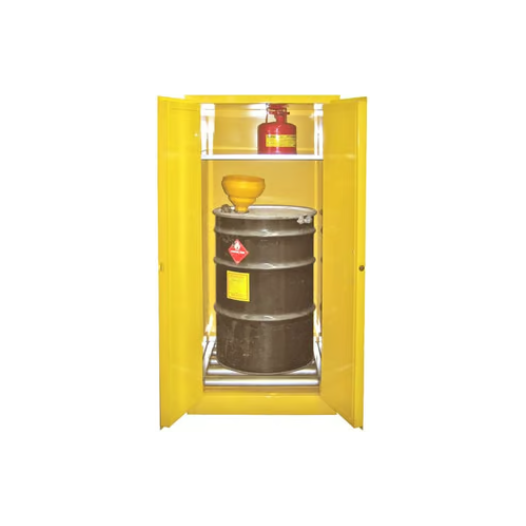Securall-75-gallon-drum-storage-cabinet-self-latch-standard-2-door-V175.png Flammable Liquid Storage Cabinet | 75 Gallon | 2 Door | Self-Latch | Securall - Image 1