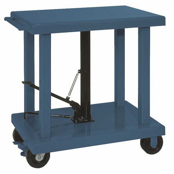 Wesco-industrial-products-32x48inches-heavy-duty-table-6inches-casters-4000lb-capacity-260067.jpg Wesco 260067 Heavy‑Duty 4‑Post Lift Table – 4,000 lb Capacity, 32″×48″ Platform - Image 1