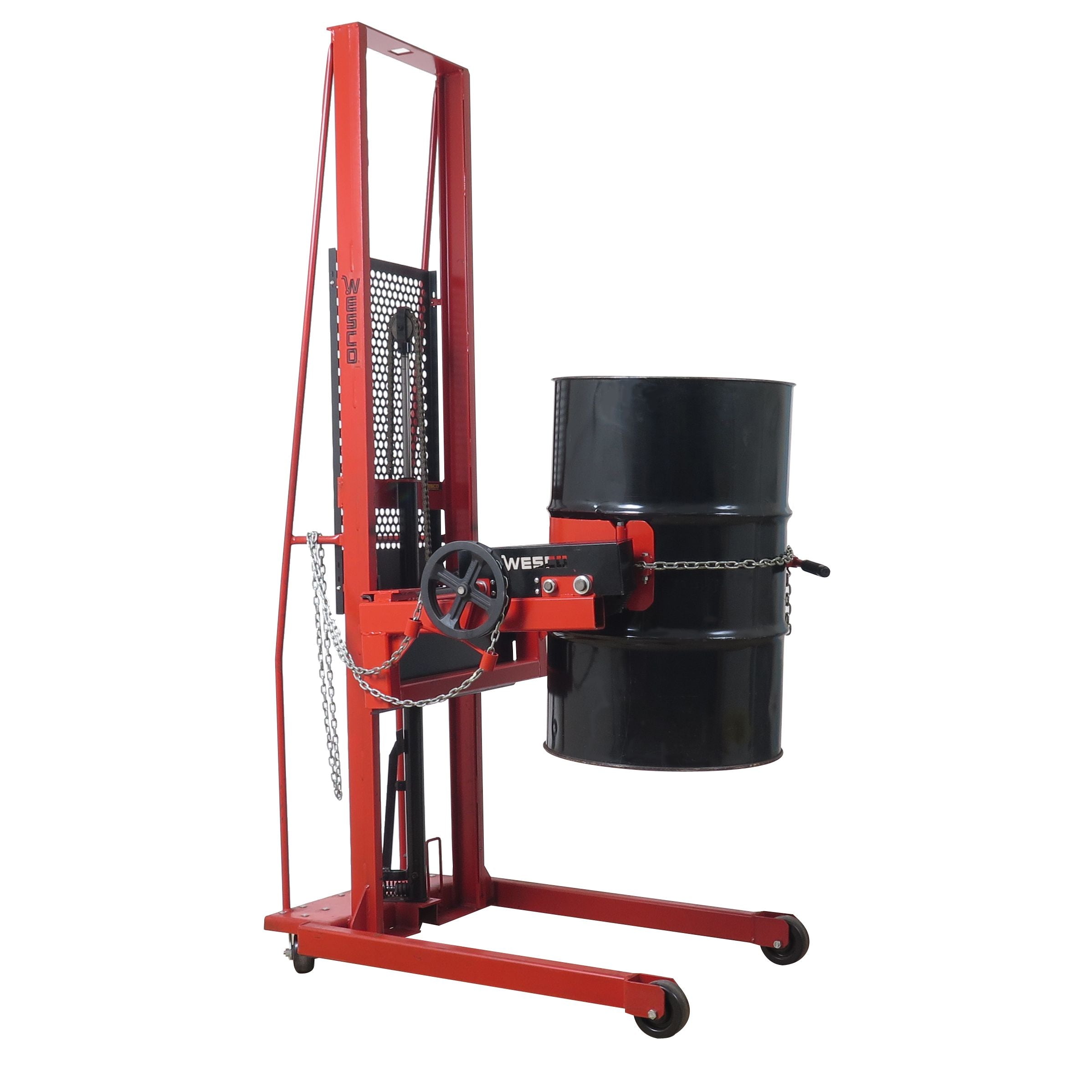 Wesco-industrial-products-manual-drum-rotator-240144.jpg Wesco Manual Drum Rotator DRA‑55‑1K – 800 lb Capacity, Manual Gear Tilt - Image 1
