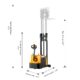 Electric Stacker | Counterbalanced | 1200 lbs. Capacity | 118'' Lifting | Apollolift A-3031 - Image 5